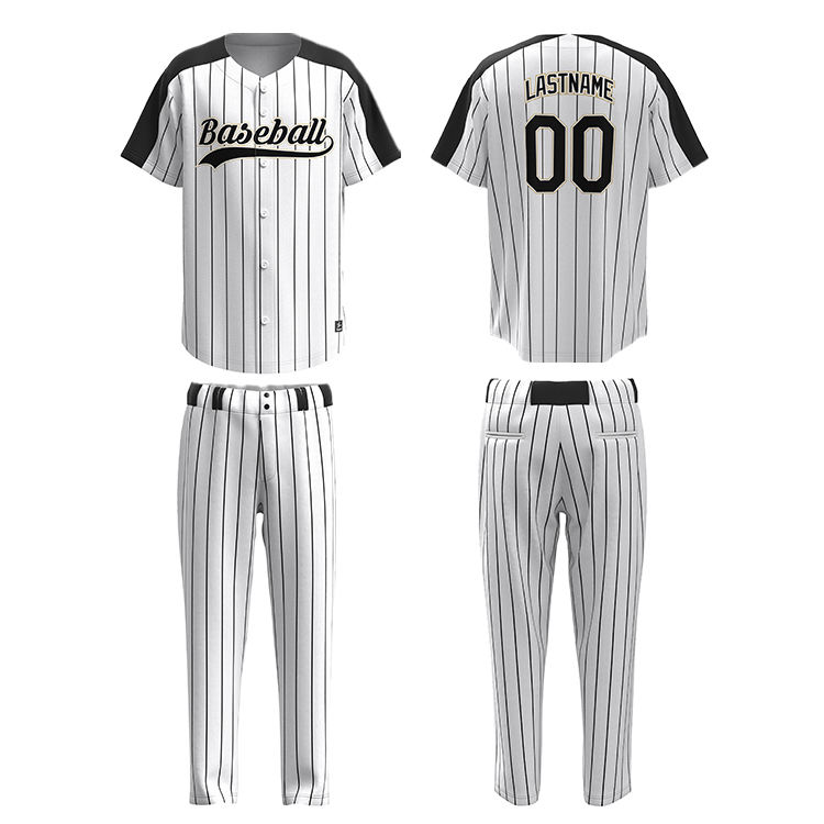Wholesale Baseball Jersey Set Sublimation Pattern Design Your Logo Number Sports Wear Baseball Mesh Uniform